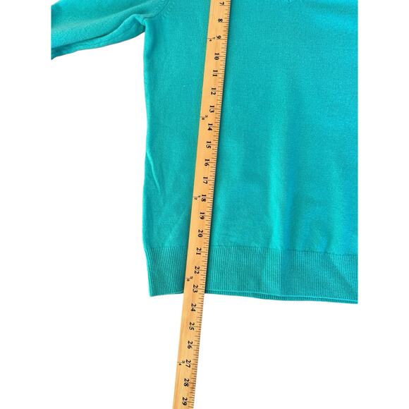 Talbots Green Pure Cashmere V Neck Long Sleeve Sweater Sp Spring easter - Picture 5 of 6